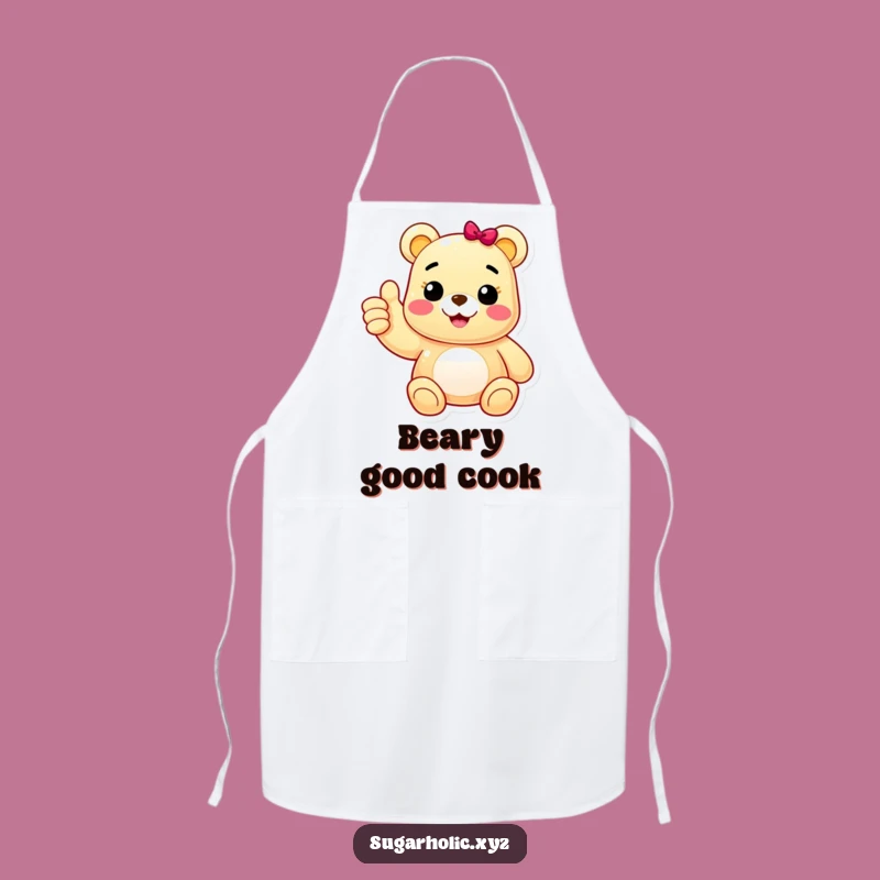 Funny Gummy Bear Thumbs Up Apron: Cheerful Chef Character, Positive Kitchen Gift