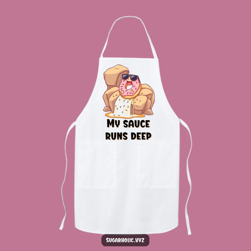 Funny Donut Apron: Caramel Waterfall Chef, Hilarious Kitchen Gift