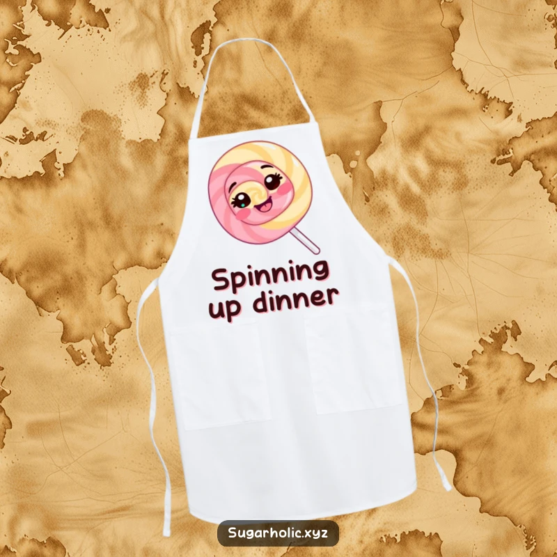 Funny Lollipop Apron: A giggling lollipop spins around, making this kitchen apron both functional and humorously sweet.