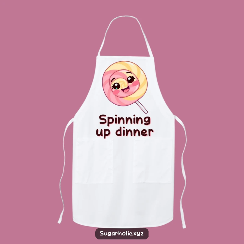 Funny Lollipop Apron: Giggling Spin Kitchen Apron, Hilarious Candy Gift