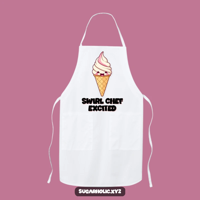 Funny Jubilant Ice Cream Apron: Serve with Joy, Swirls of Fun, Practical Funny Gift for Bakers