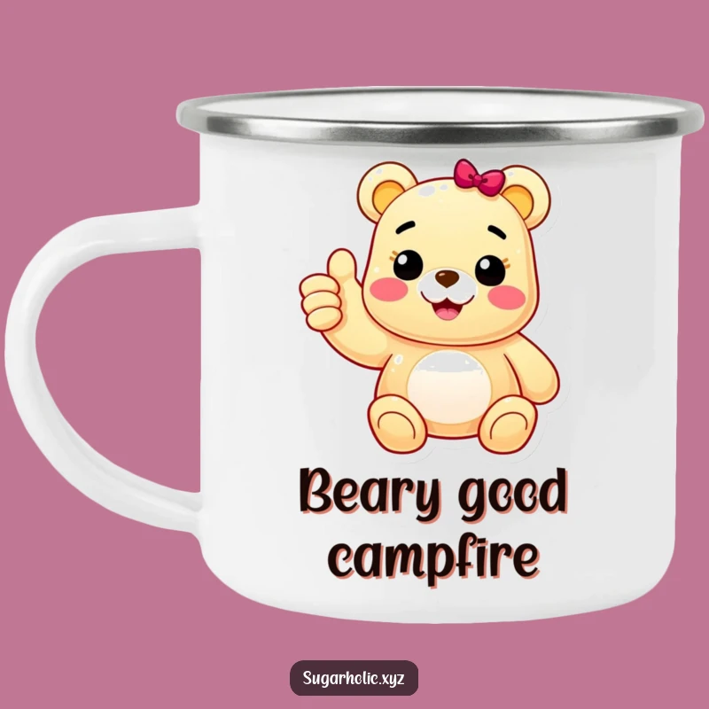 Funny Gummy Bear Thumbs Up Camping Mug: Cheerful Character Adventure Positive Gift