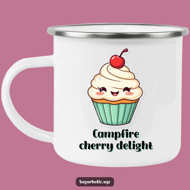 Funny Cupcake Camping Mug: Sweet Adventures with a Cheerful Character