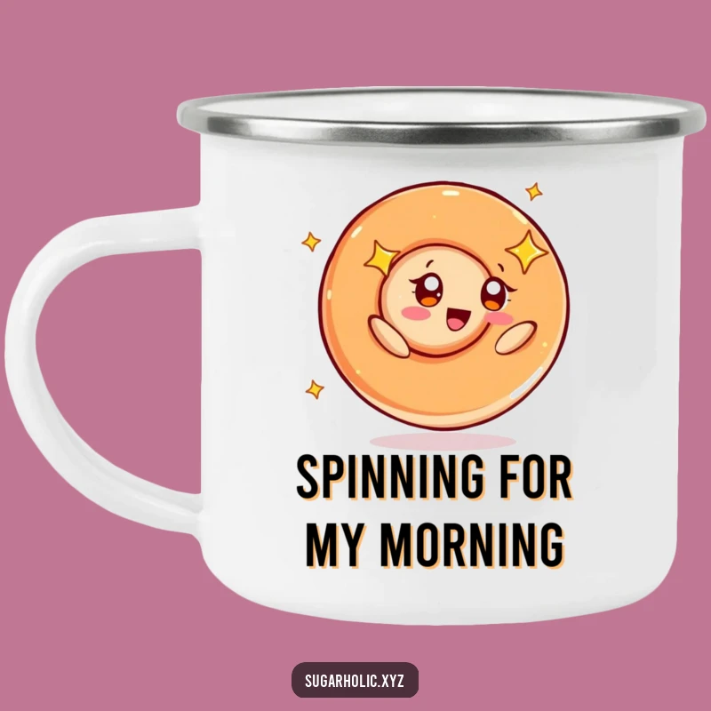 Durable Funny Caramel Swirl Starry Eyes Camping Mug: Adventure Fuel, Great Gift