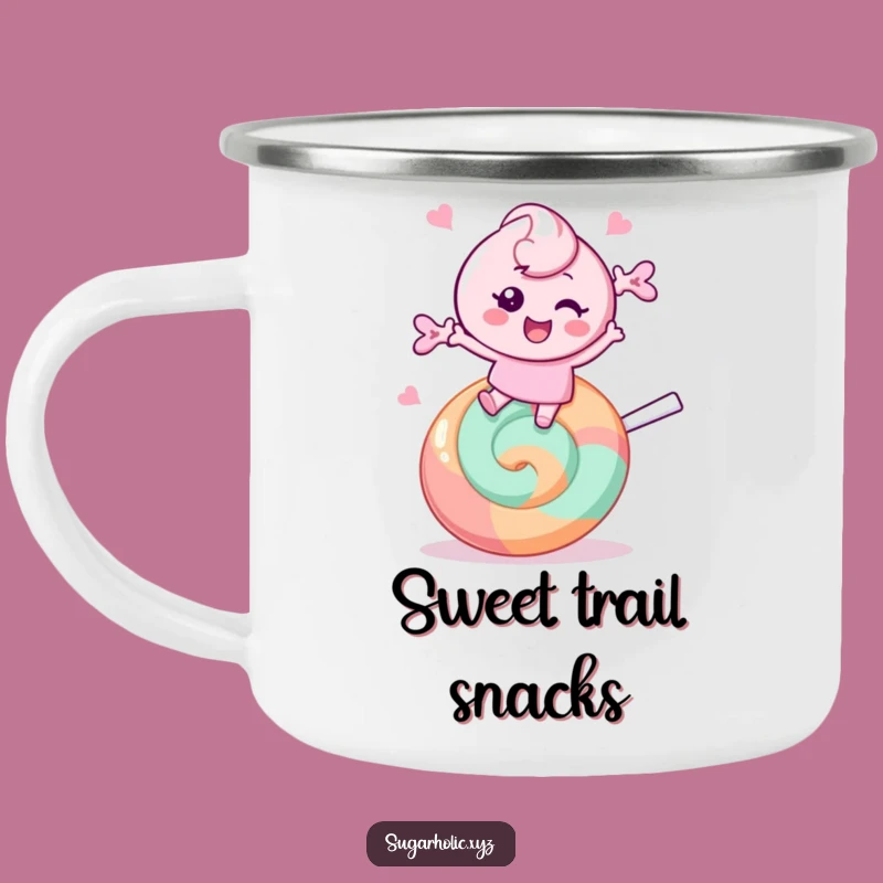 Funny Candy Bounce Camping Mug: Sweet Campfire Fun, Cheerful Character, Ideal Funny Gift