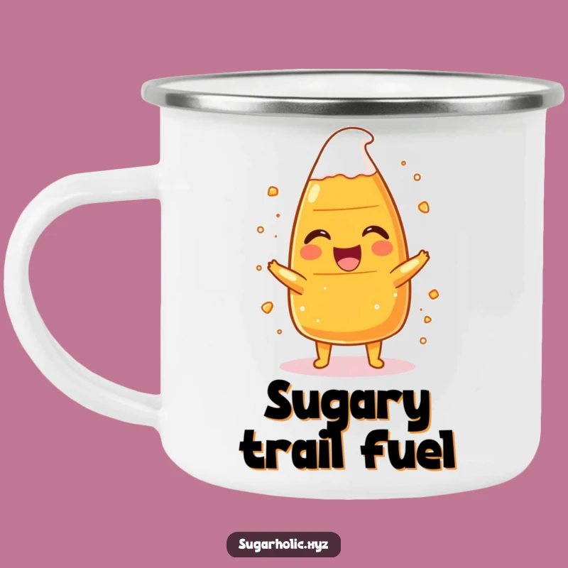 Funny Candy Corn Laughing Camping Mug: Sip Sweet Laughs Outdoors, Perfect Funny Gift