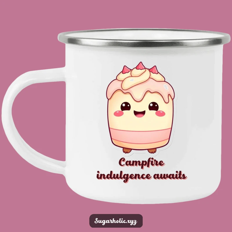 Funny Delightful Cake Camping Mug: Sweet Campfire Treats