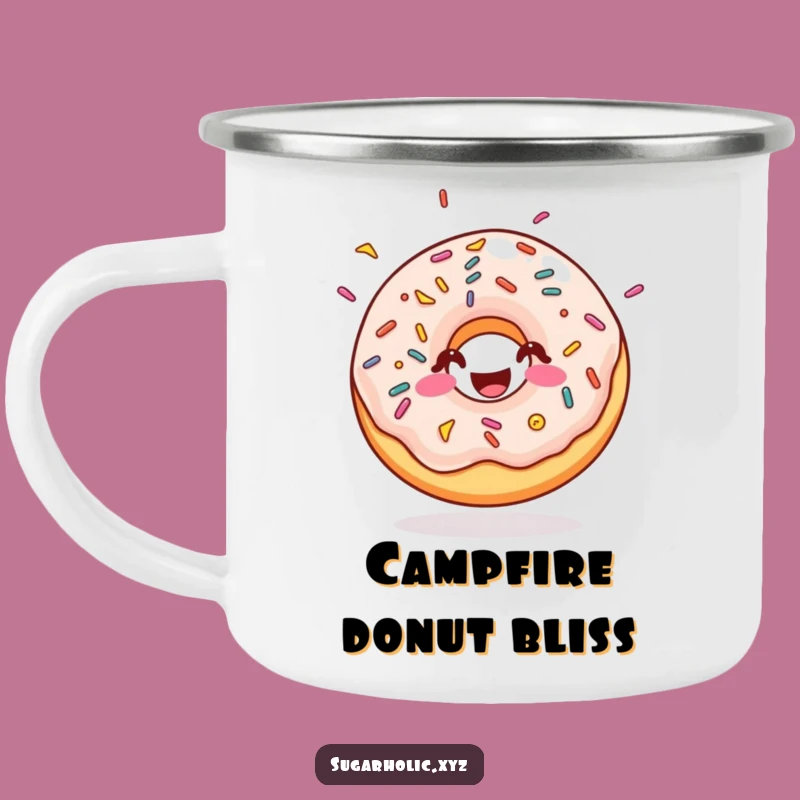 Funny Doughnut Sprinkles Camping Mug - Joyful Trail Treat Companion!