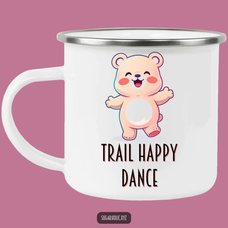 Funny Gummy Bear Dance Enamel Camping Mug: Groovy Sips Outdoors!