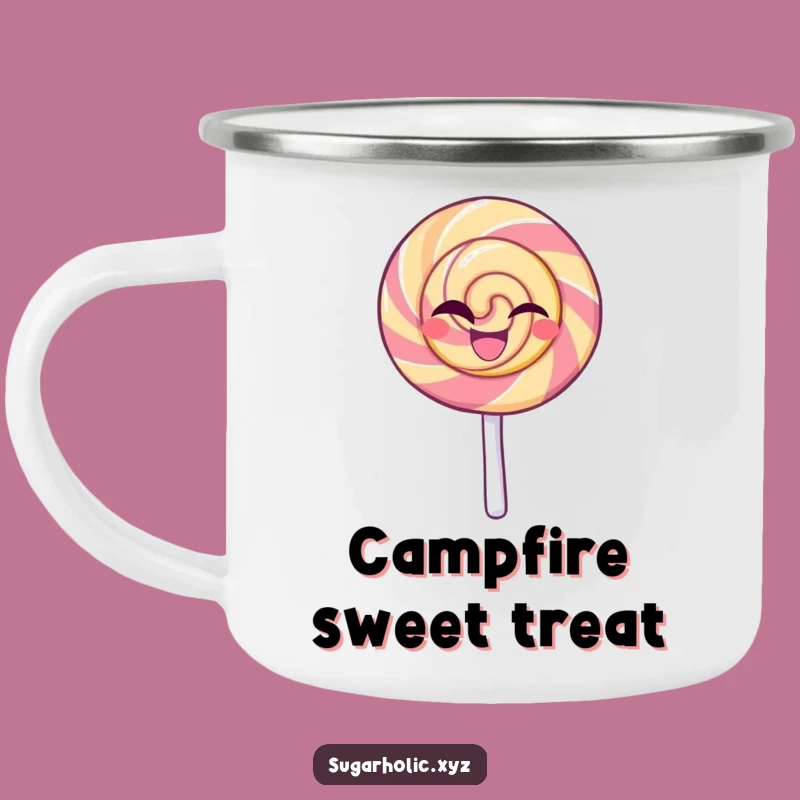 Funny Lollipop Wink Camping Mug: Beaming Character Sweet Adventure Gift