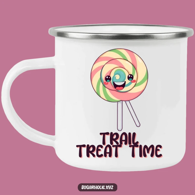 Funny Swirling Lollipop Camping Mug: Sweet Sips Outdoors!