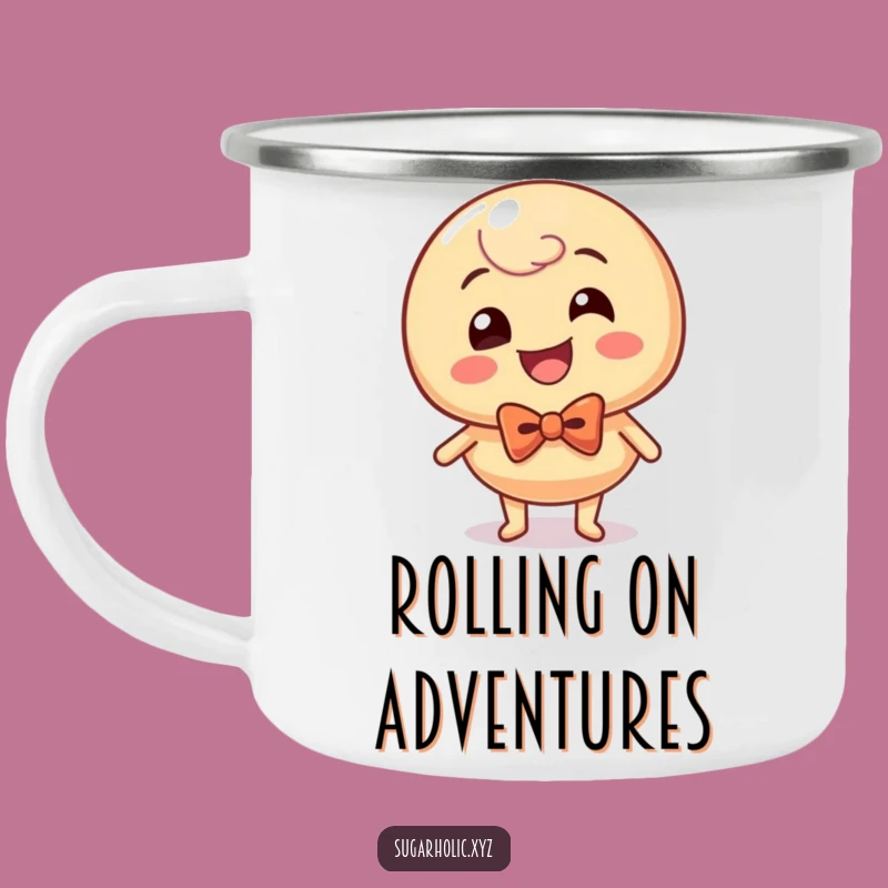 Funny Giggling Caramel Candy Camping Mug: Adventure with Glee