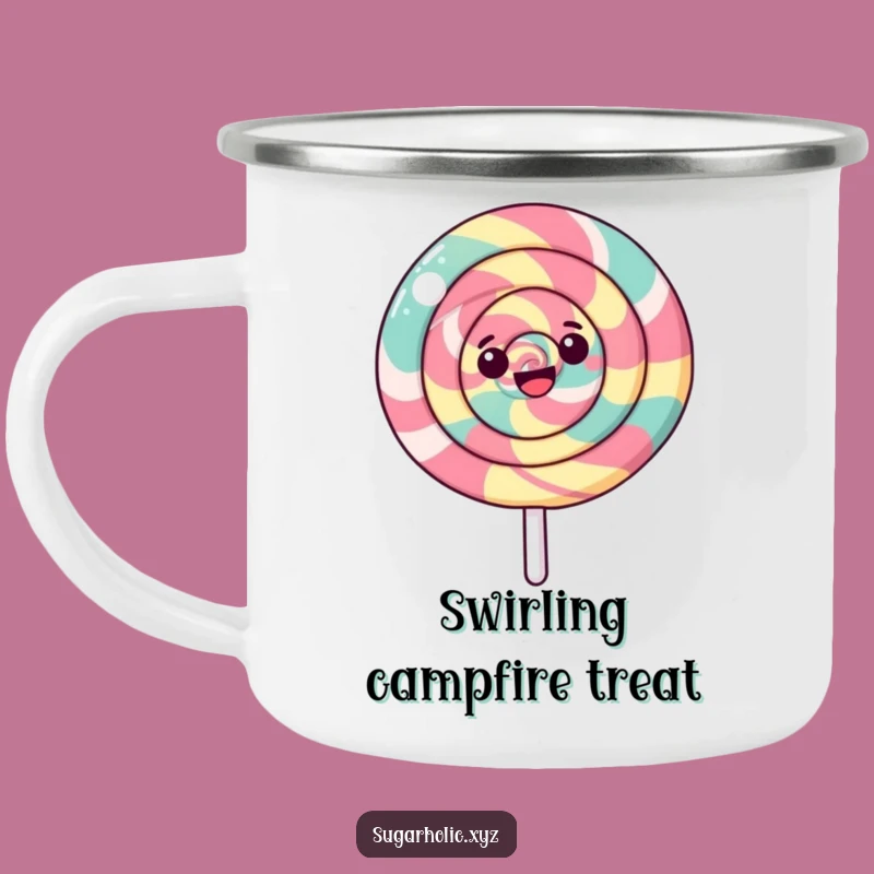 Funny Happy Spinning Lollipop Camping Mug - Enjoy Coffee with Sweetness