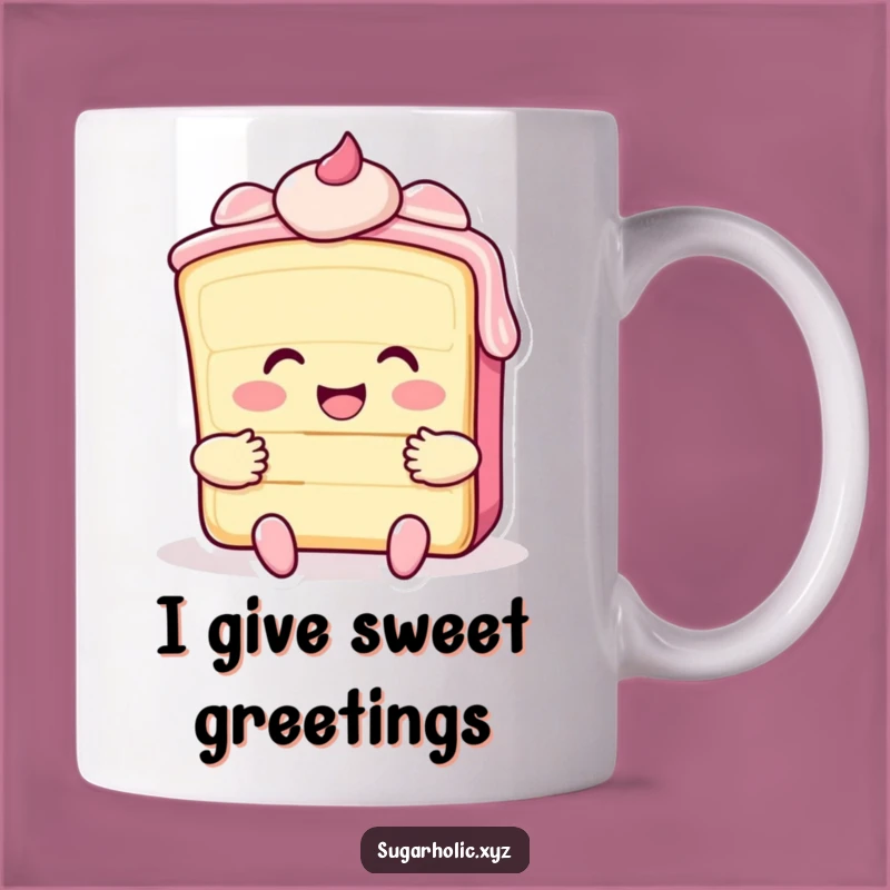 Funny Cake Hug Mug - Adorable Sweet Treat Gift for Dessert Lovers
