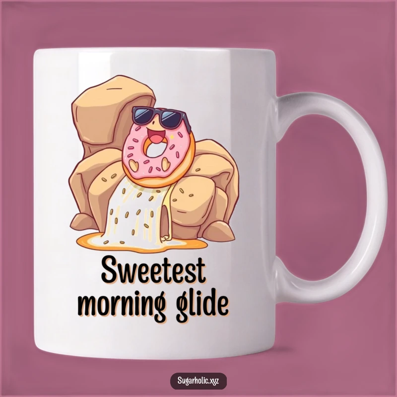 Funny Donut Sunglasses Mug: Hilarious Caramel Waterfall Sip, Perfect Gift