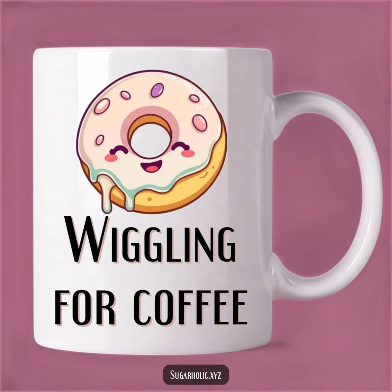 Funny Donut Wiggle Mug: Delighted Glazed Treat Gift for Joyful Sips