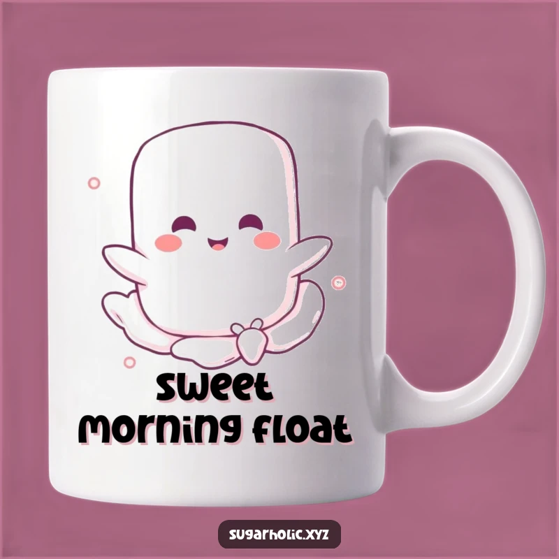 Funny Marshmallow Float Mug: Adorable Sweet Treat Character, Perfect Funny Gift for Dessert Lovers