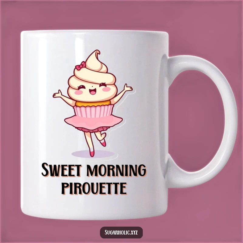 Funny Cupcake Ballet Mug: Delighted Character, Graceful Twirl Gift