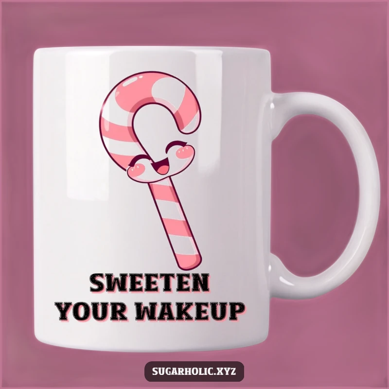 Funny Winking Candy Cane Mug - Playful Holiday Treat, Funny Gift!