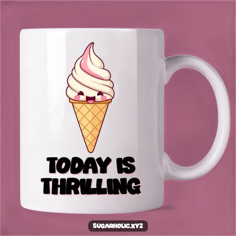 Funny Jubilant Ice Cream Mug: Swirl of Excitement, Pure Joy, Perfect Funny Gift for Sweet Treat Lovers