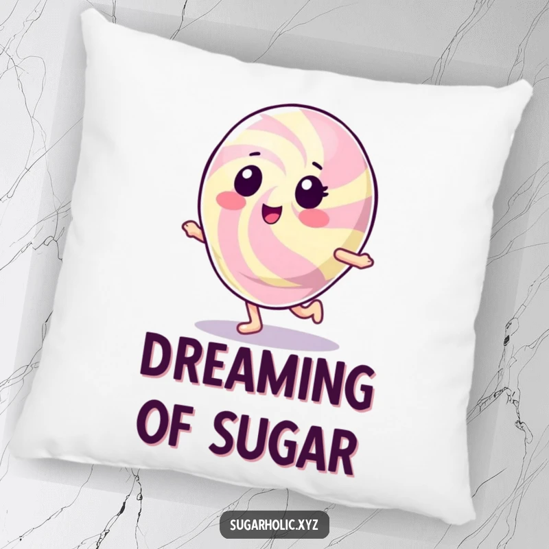 Funny Gumdrop Character Pillow: A soft, plush pillow featuring a shiny, happy gumdrop in a playful hop.