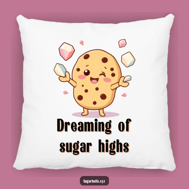 Funny Cookie Juggling Sugar Crystals Pillow - Comfy & Hilarious Accent Decor