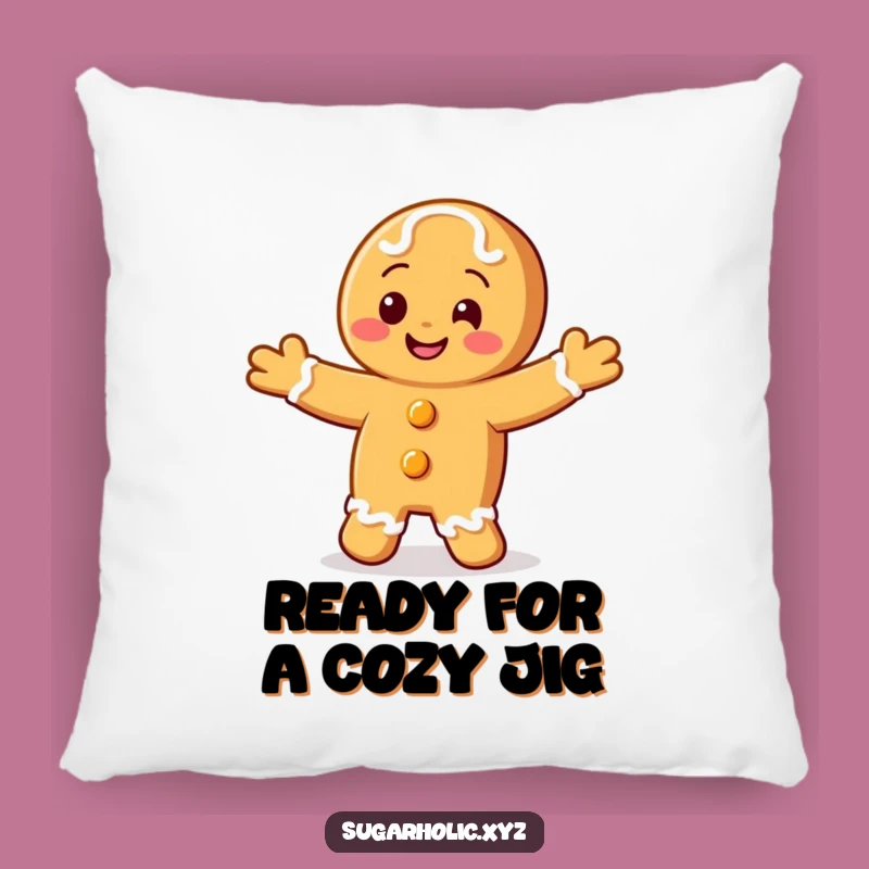 Funny Gingerbread Pillow: Cozy Comfort from a Dancing Cookie Friend