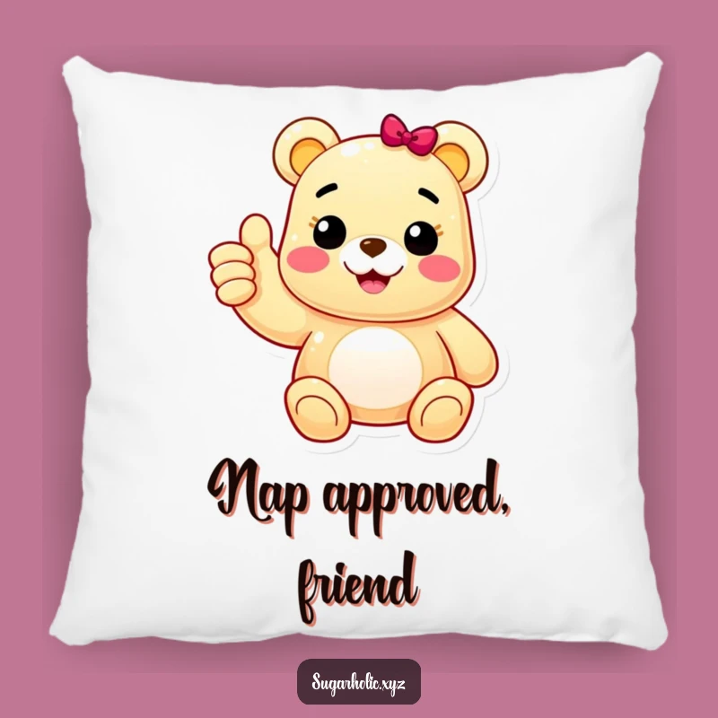 Funny Gummy Bear Thumbs Up Pillow: Cheerful Character Comfort, Positive Gift
