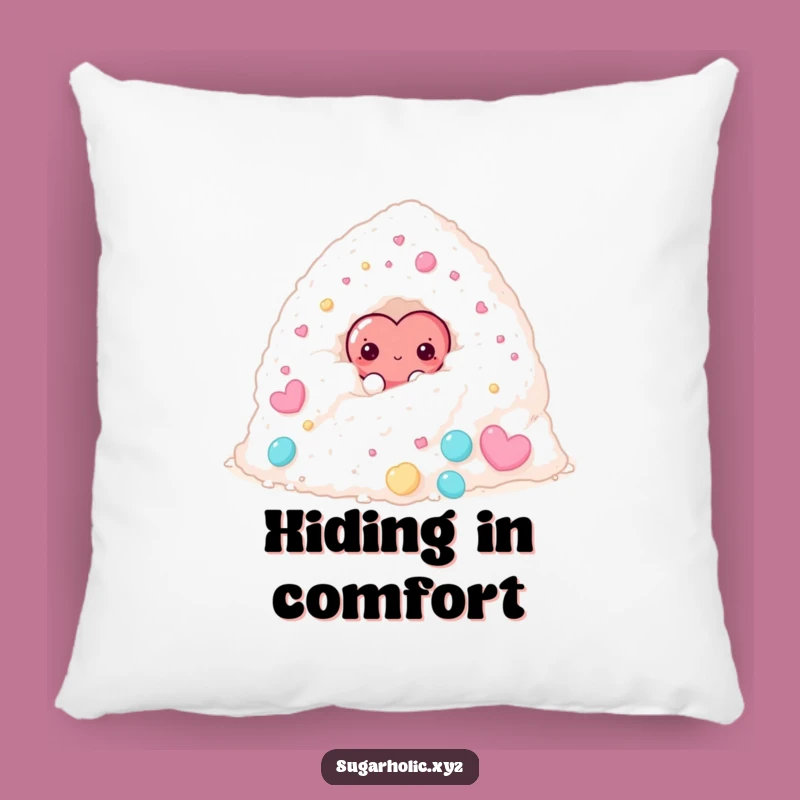 Funny Shy Candy Heart Pillow - Comfy & Hilarious Accent for Sweet Spaces