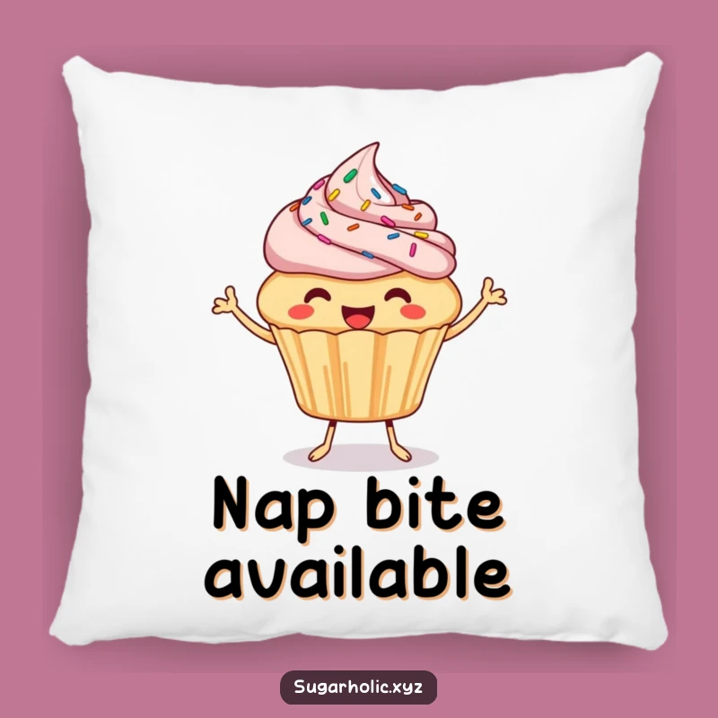 Funny Cupcake Pillow: Joyful Bite Cushion, Hilarious Sprinkled Decor Gift