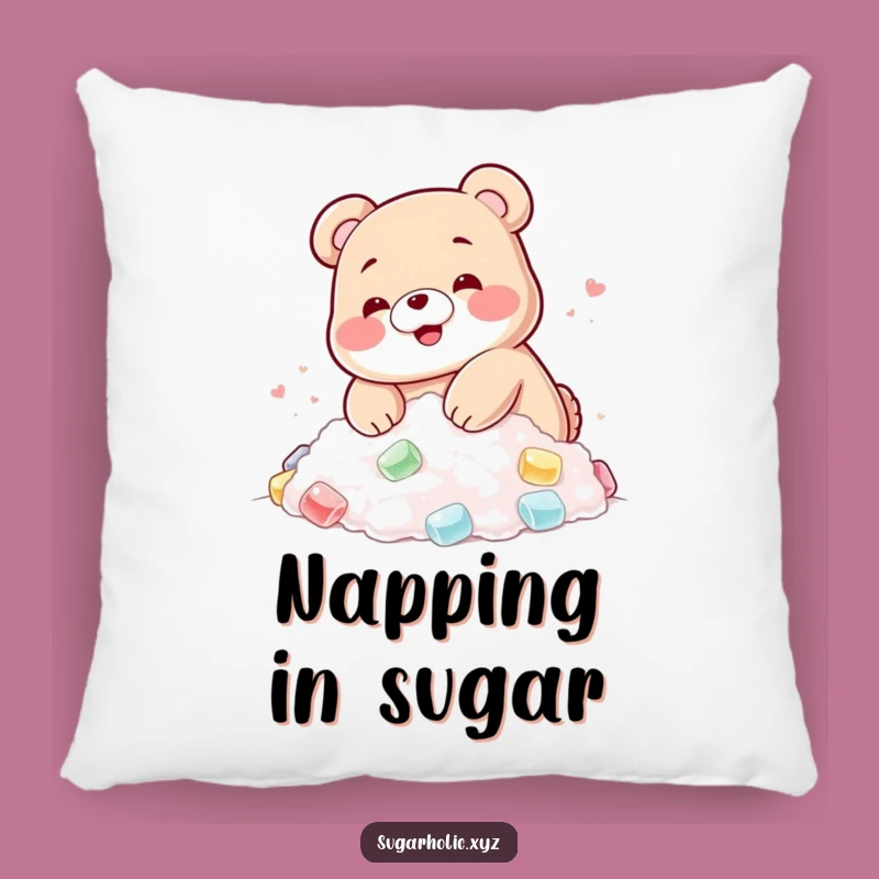 Funny Gummy Bear Sugar Pillow - Cozy Sweetness & Humor!
