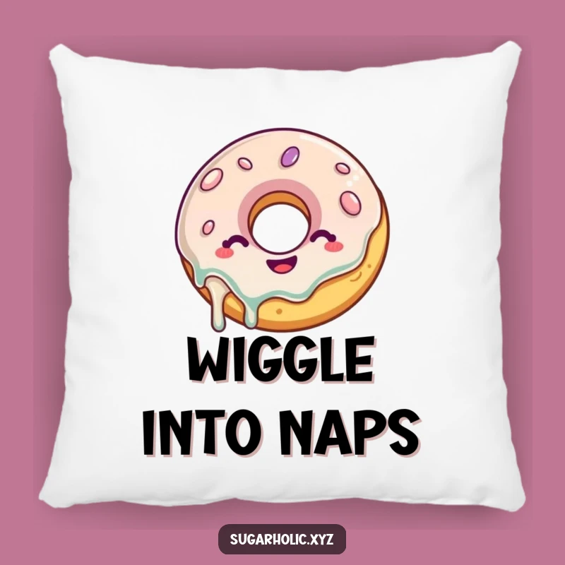 Funny Donut Pillow: Wiggling Glazed Cushion, Hilarious Treat Decor Gift