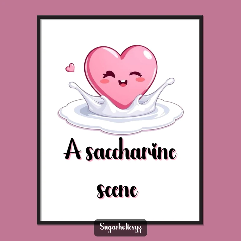 Funny Candy Heart Digital Print: Instant Sweetness for Walls