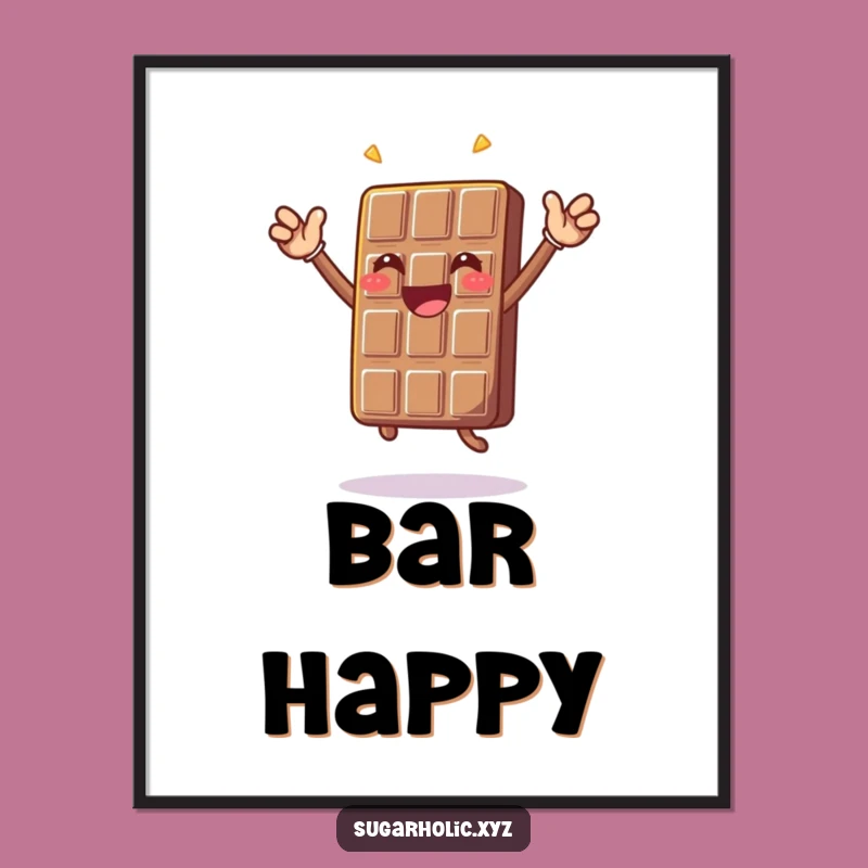 Funny Chocolate Jump Digital Art Print - Printable Celebration Decor Gift