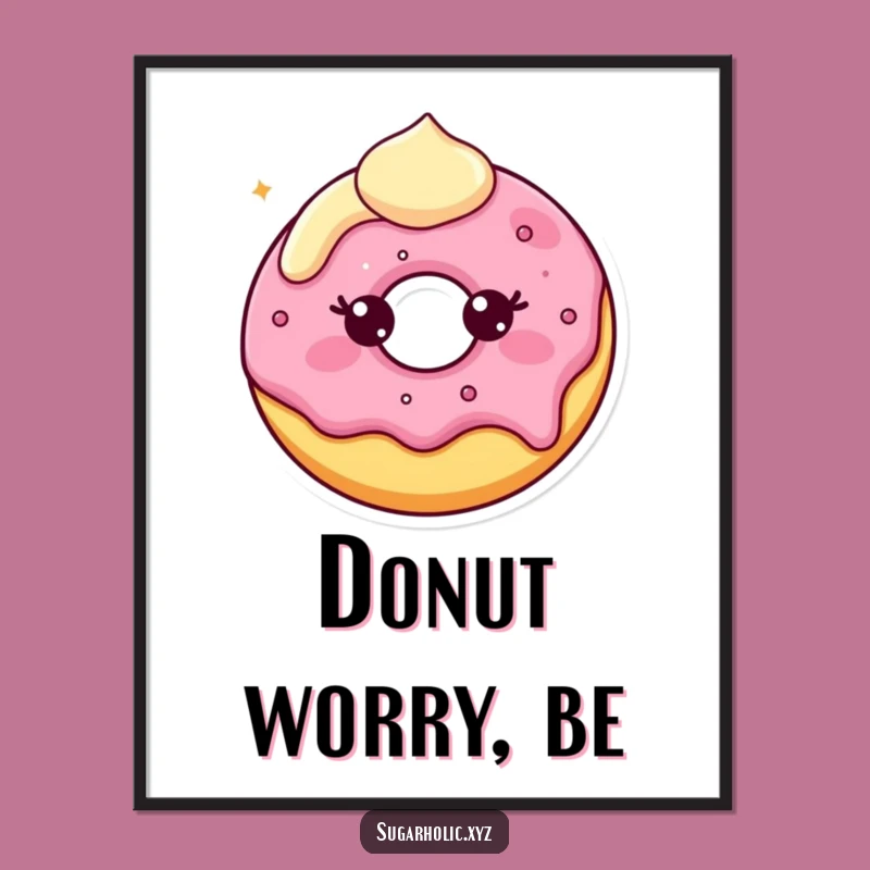 Funny Donut Smile Digital Art Print: Instant Sweetness for Your Walls!