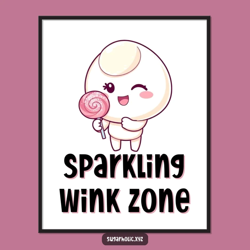 Downloadable Charm: Funny Candy Wink Art Print - Instant Delight