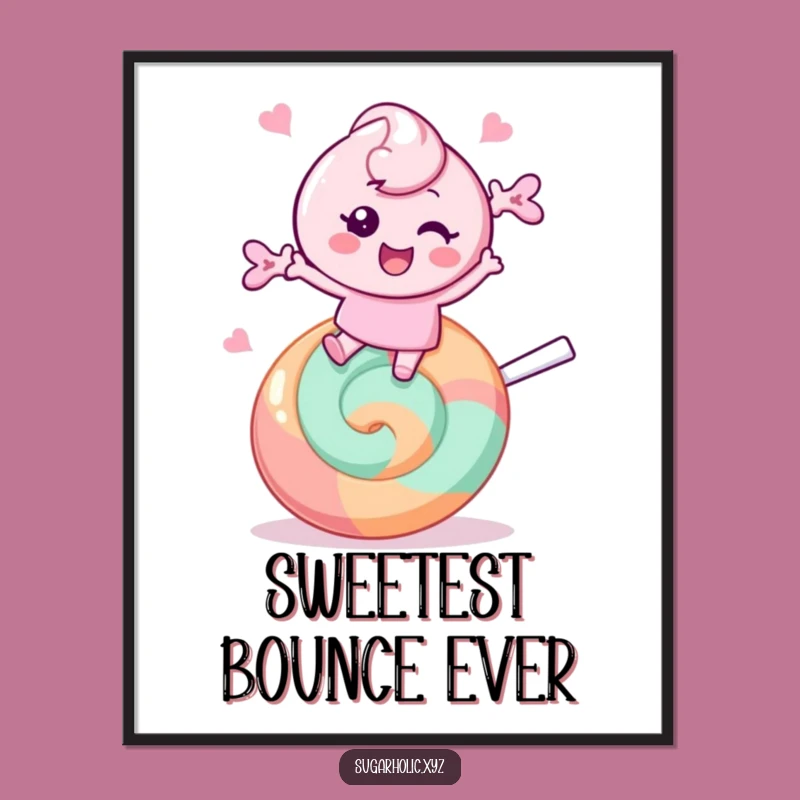 Funny Candy Bounce Digital Art: Sweet Joyful Character, Vibrant Art, Perfect Funny Gift