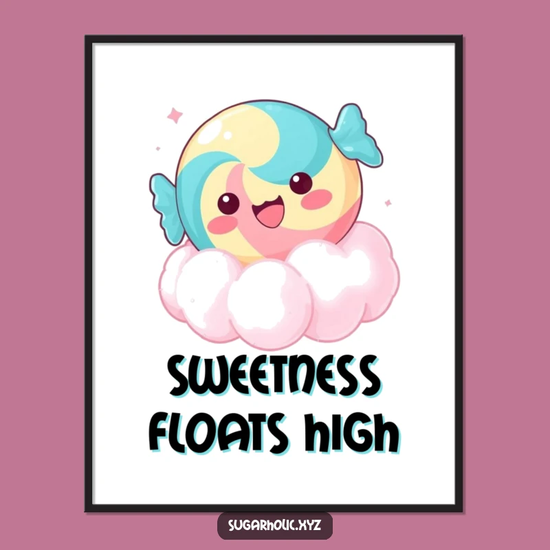 Funny Candy Cloud Digital Print - Float Your Space with Hilarious Sweetness!