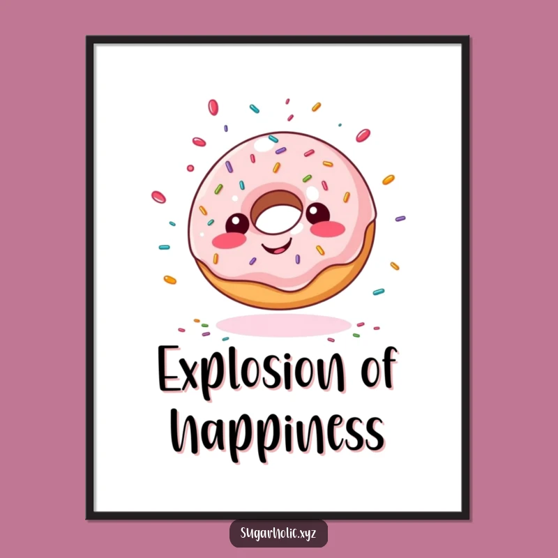 Funny Giddy Doughnut Digital Print - Sprinkle Your Space with Hilarious Art!