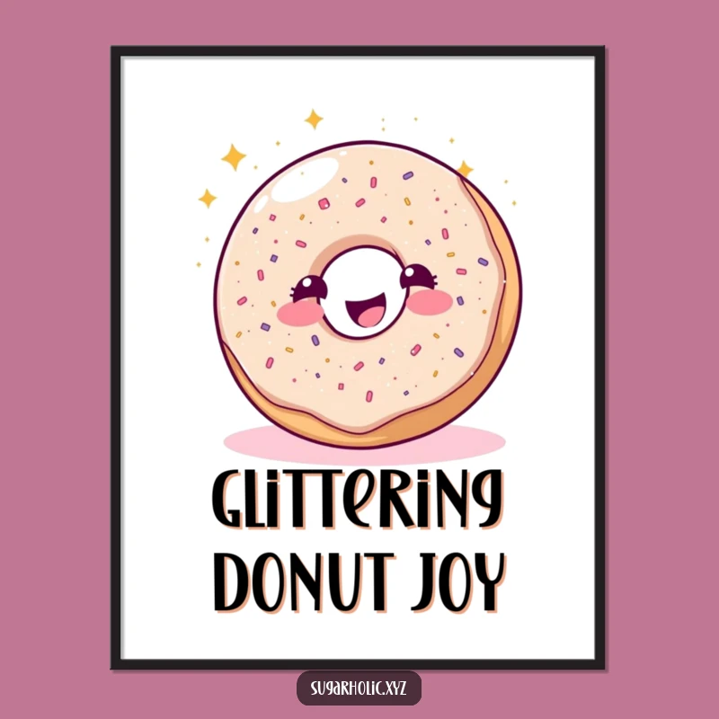 Funny Glitter Donut Digital Art Print: Instant Humorous Gift