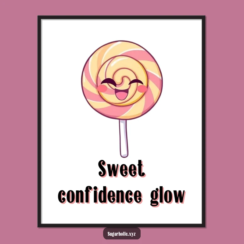 Funny Lollipop Wink Digital Art: Beaming Character Download, Sweet Decor Gift