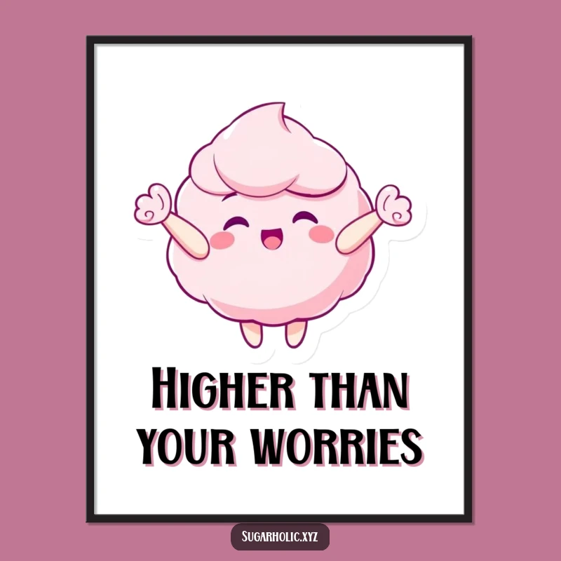 Funny Candy Floss Digital Print - Whimsical Wall Art for Instant Cheer