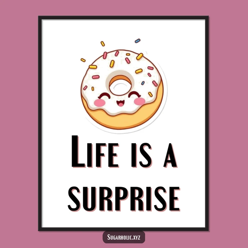 Funny Donut Sprinkle Wink Digital Art - Hilarious Printable Dessert Decor
