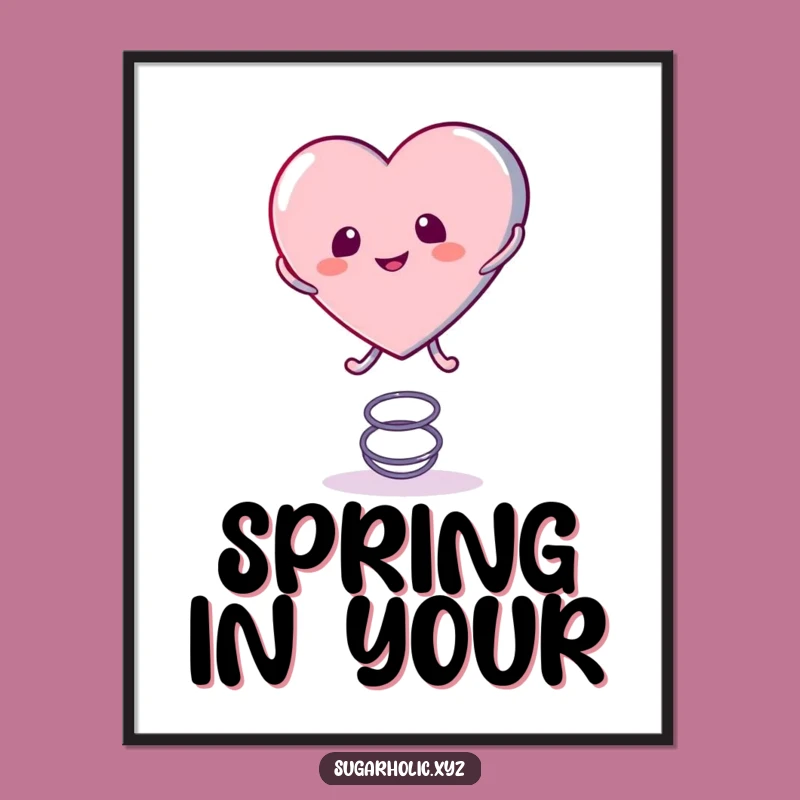 Funny Candy Heart Spring Digital Art Print: Instant Joy for Your Walls!