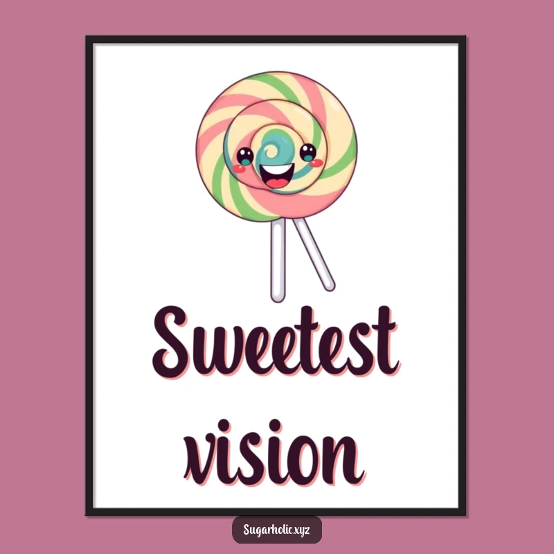 Funny Swirling Lollipop Digital Art: Instant Sweetness for Your Walls!