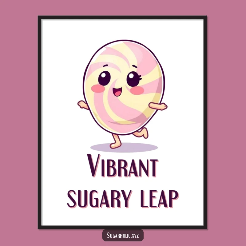 Funny Gumdrop Hop Digital Print: Whimsical Character Art, Perfect Humorous Gift!