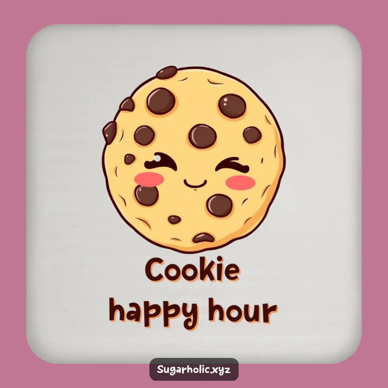 Funny Winking Cookie Coaster: Protect Surfaces with Charm, Adorable Funny Gift