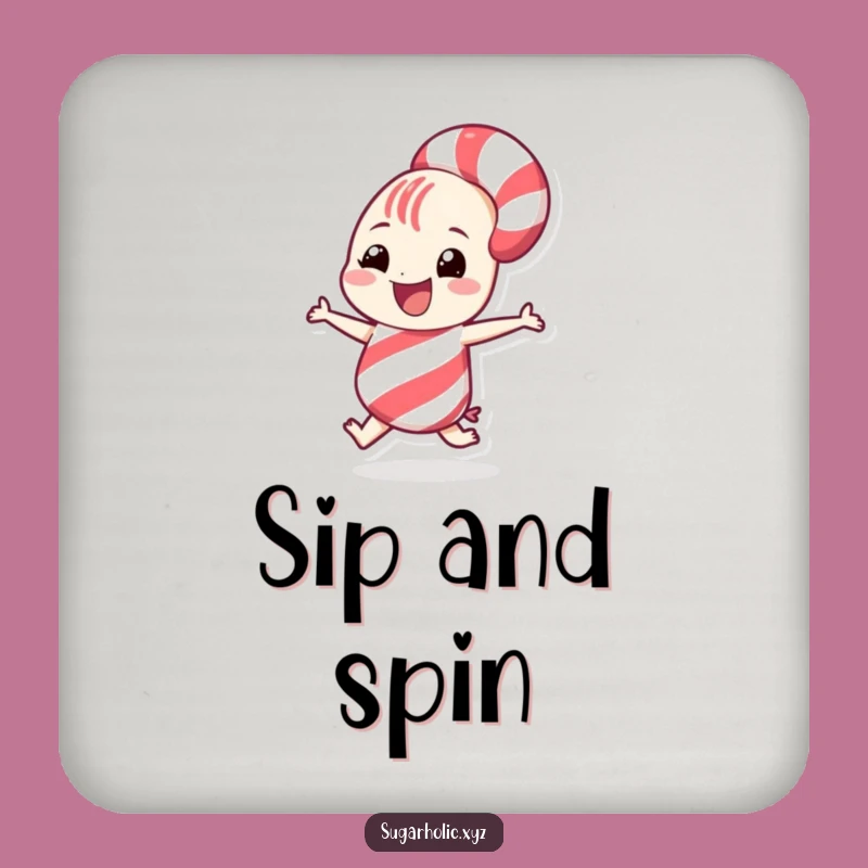 Funny Candy Cane Spin Coaster: A Humorous Gift for Surfaces