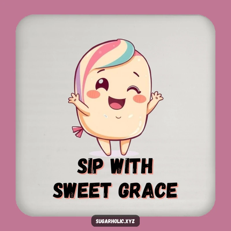 Funny Candy Curtsy Coaster: Smiling Treat Protects Your Table, Ideal Funny Gift