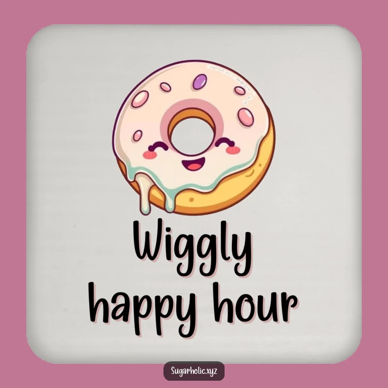 Funny Donut Coaster: Wiggling Glazed Drink Coaster, Hilarious Treat Gift Set